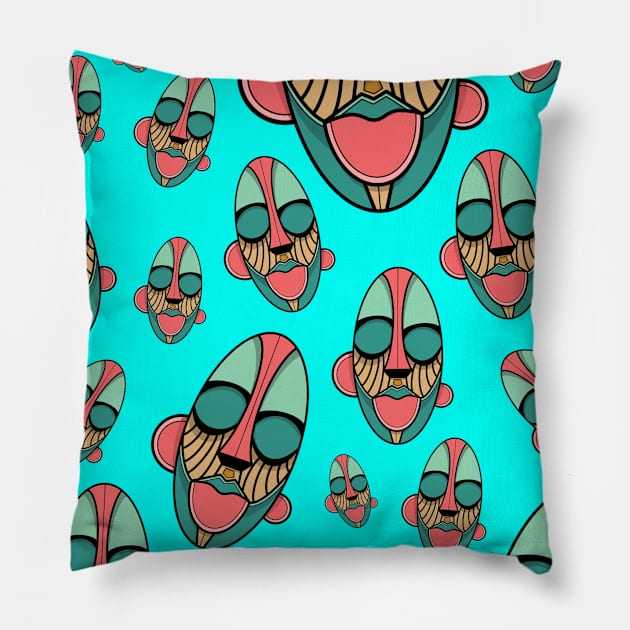 AFRO MASK LEGION Pillow by NEXT OF KING