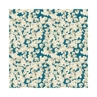 Popcorn Pattern on Blue Background T-Shirt