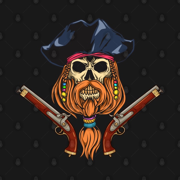 Pirate skull with guns - Pirates by Modern Medieval Design