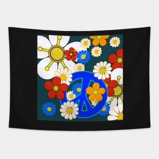 flowers and peace pattern Tapestry