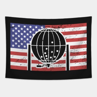 United States Flag Bingo Ball Caller Tapestry