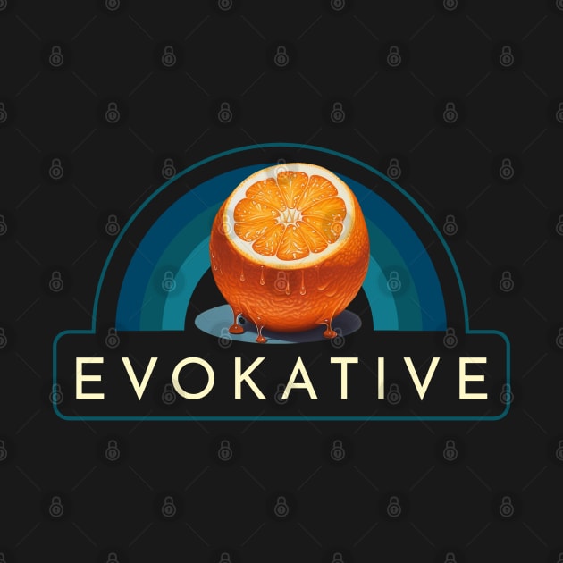 Dripping Orange Fruit And Stripes Modern Art Evokative Logo by Evokative Wear