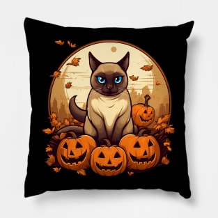 Siamese Cat Halloween, Cat Lover Pillow