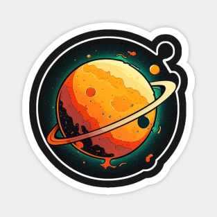 Ringed Planet Sticker Magnet