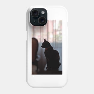 silueta de gato negro Phone Case