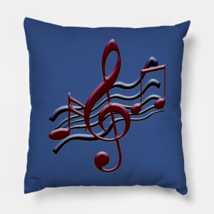 Musical Notes (Blue) Pillow