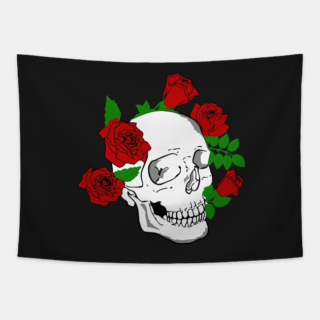 SKULL HEAD ROSES UNISEX Tapestry by Proadvance