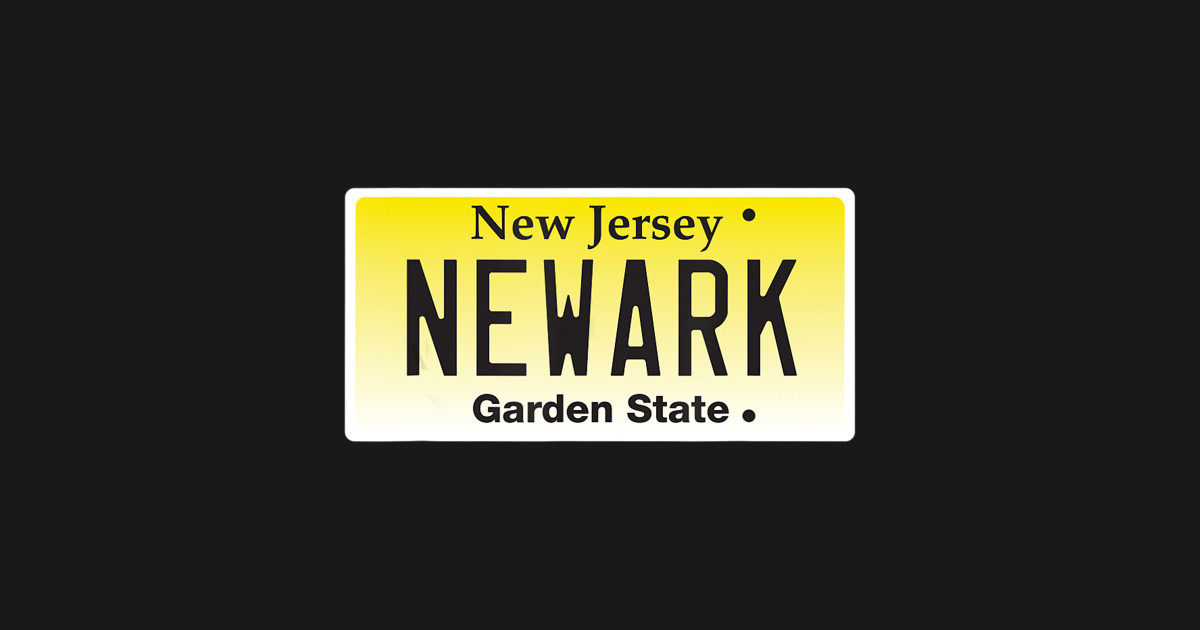 Newark New Jersey license plate t shirt gift - Newark New Jersey License Plate - Sticker | TeePublic