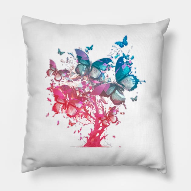 Butterfly tree colorful Pillow by Picasso_design1995