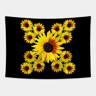 sunflower pattern blooming sunflowers blossoms floral bloom Tapestry