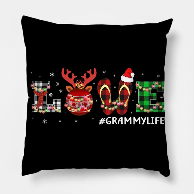 Grammy Love Christmas GrammyLife Shirt Christmas Family Gift Pillow by Sinclairmccallsavd