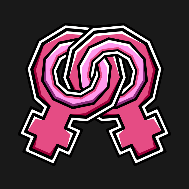 Gay Pride Gender Symbol - Pink Homosexual Female - Lesbian LGBT Sexuality - Gay by Bleeding Red Pride