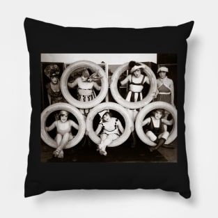 Mack Sennet Girls, 1920. Vintage Photo Pillow