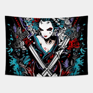 Geishas and Bushido, Eastern Culture Graphic T-shirt 02 Tapestry