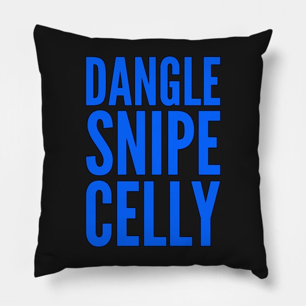 DANGLE SNIPE CELLY Pillow by HOCKEYBUBBLE