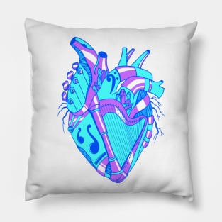 Blue No 2 Musical Heart Pillow