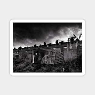 Storm gathering over a street in Burslem, Stoke on Trent, UK Magnet