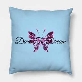 Dare to Dream Mandala Butterfly Pillow