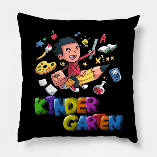 Kindergarten Shirt Back To School Gift Pillow by Trendy_Designs