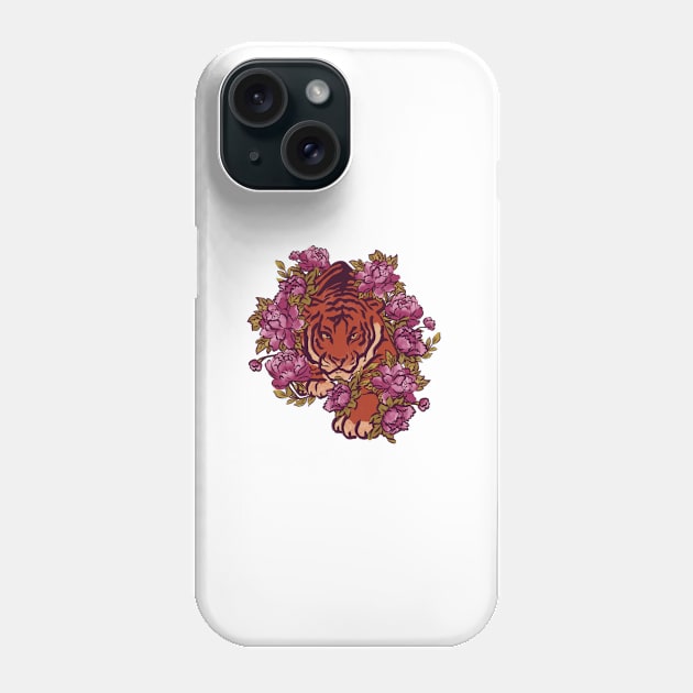 Tigers and peonies Phone Case by ArtInPi