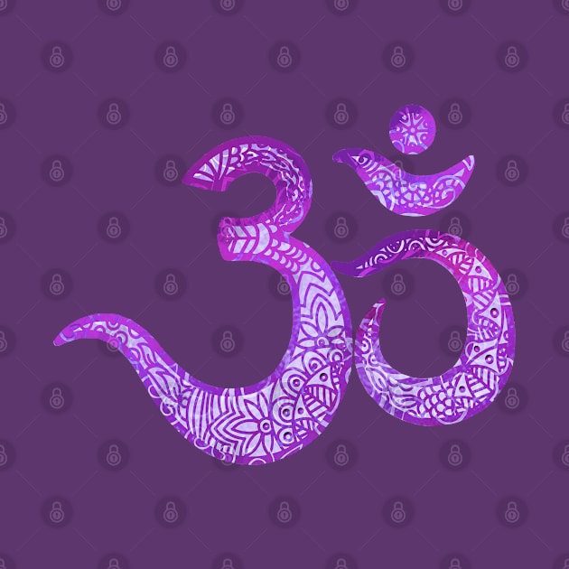 Violet sacred OM by MCAshe spiritual art 