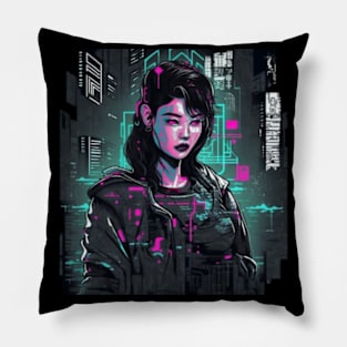 Cyber Geisha Pillow