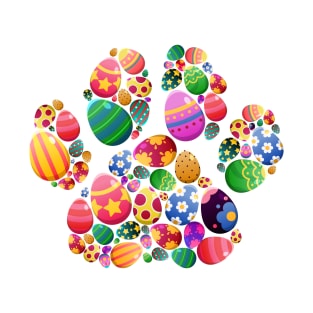 Cute Dog Paw, Easter Colorful Egg, Easter Dog, Cat Lover T-Shirt