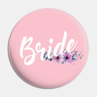 Bride Floral Wedding Calligraphy Design Pin