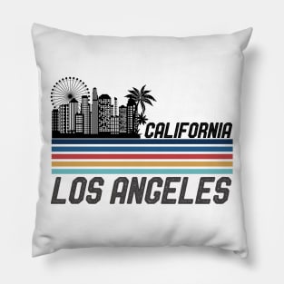 Retro Los Angeles Skyline Vintage 70s 80s Los Angeles LA Pillow