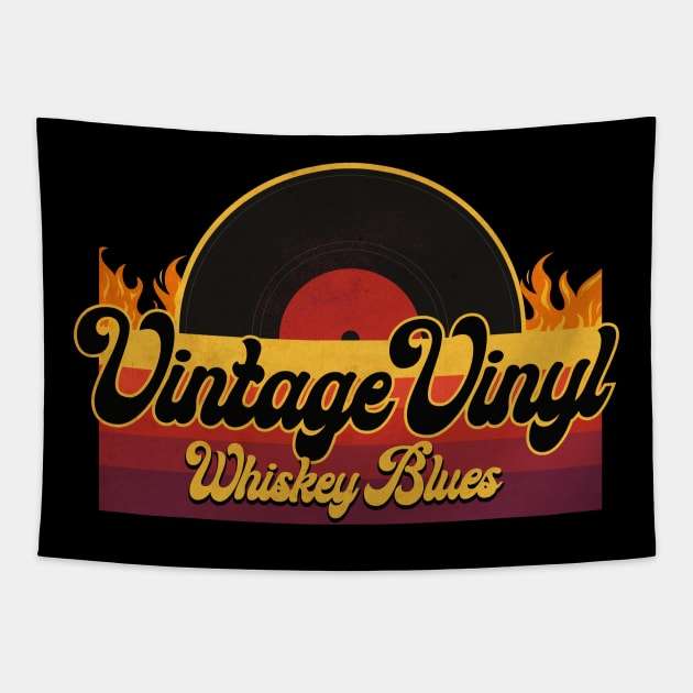 Vintage Vinyl Whiskey Blues Tapestry by CTShirts