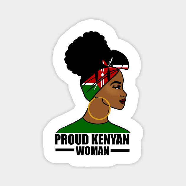 Proud Kenyan Woman, Kenya Flag, Afro African Magnet by logiamerch
