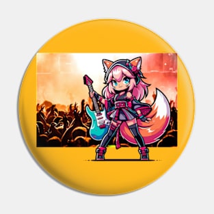 Neko Anime Rocker Pin