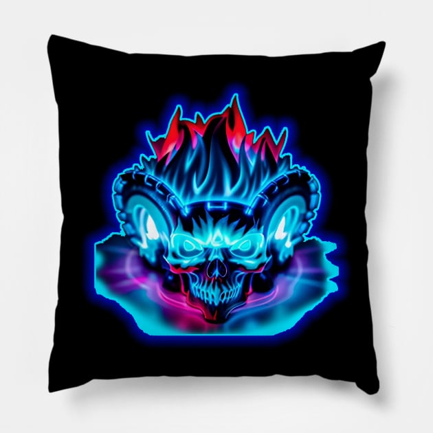 Flaming Skull Pillow by Reasons to be random