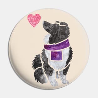 Watercolour Shetland Sheepdog (bi-black) Pin