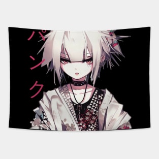 punk (パンク / panku) anime girl with kimono Tapestry