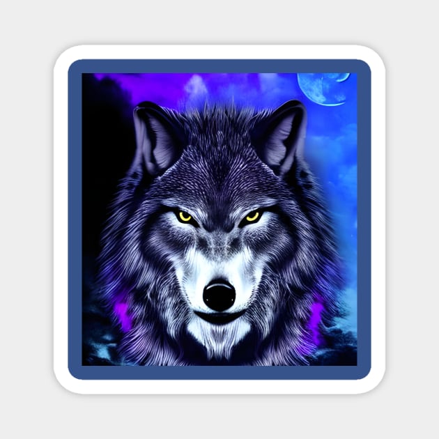 Wolf Face Magnet by Tuff Tees