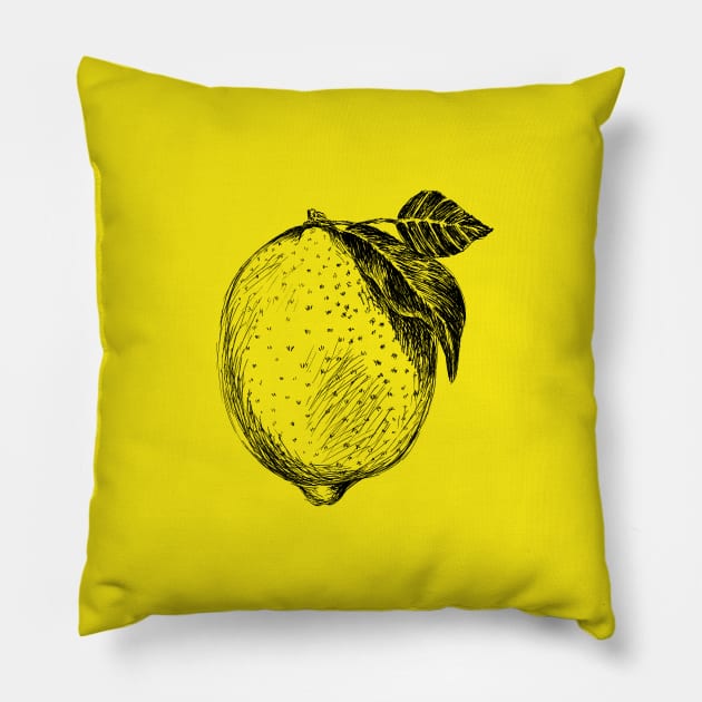 Lemon image Pillow by rachelsfinelines