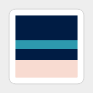 A shocking compound of Navy, Deep Sea Blue, Christmas Blue, Pale Cyan and Champagne Pink stripes. Magnet