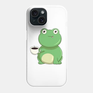 Frog with Cup of Coffee Phone Case