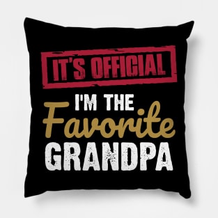 It's Official I'm The Favorite Grandpa Vintage Grandmother | Funny family Pillow