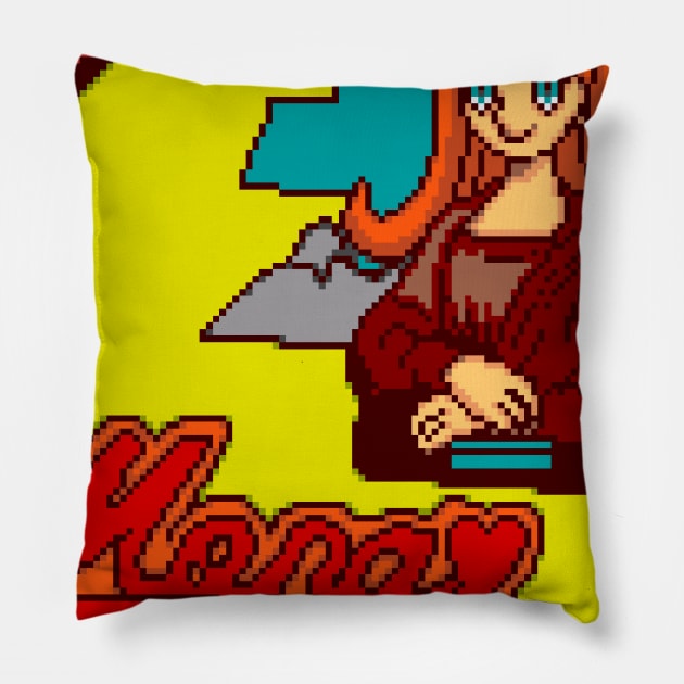 Mona Pizza Pillow by duskcrystal