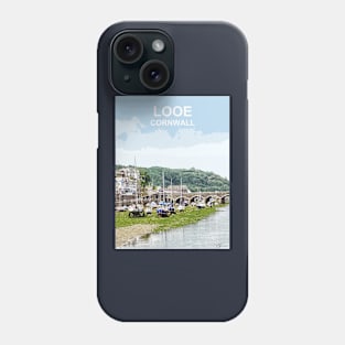 Looe Cornwall. Cornish gift. Travel poster Phone Case