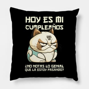 Feliz Cumpleanos Gatito Pillow