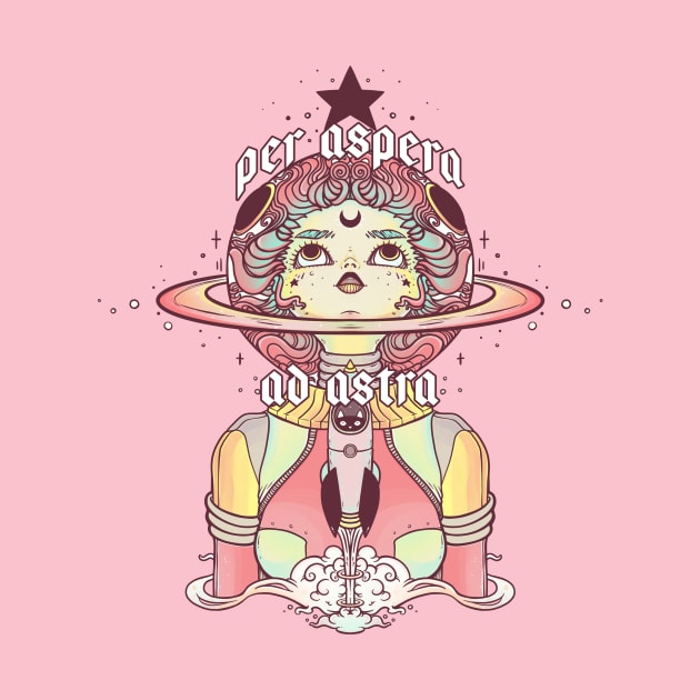 Astronaut Star Girl, Per Aspera Ad Astra by cellsdividing