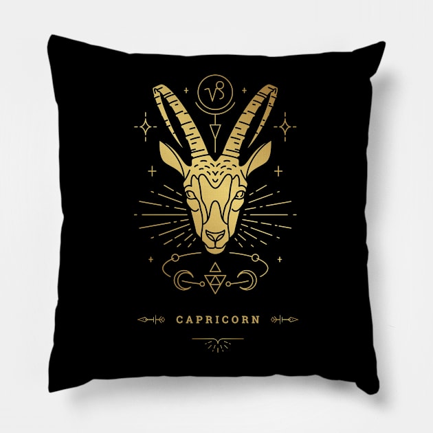 Capricorn - Capricorn Zodiac Birthday Pillow by Kudostees