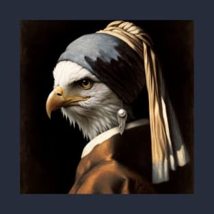 Wildlife Conservation - Pearl Earring Bald Eagle Meme T-Shirt