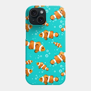 Tropical Clownfish & Bubbles Pattern Phone Case