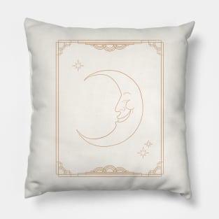 art deco moon Pillow