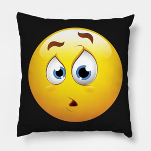 Confused Smiley Face Emoticon Pillow