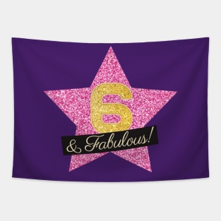 6th Birthday Gifts Women Fabulous - Pink Gold Tapestry